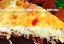 Red onion and feta cheese frittata